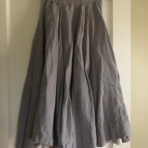 Son de Flor Pale Grey Linen Classic Skirt
